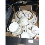 A quantity of china including; a Coalport lidded urn and a matching dish, miniature part tea set,