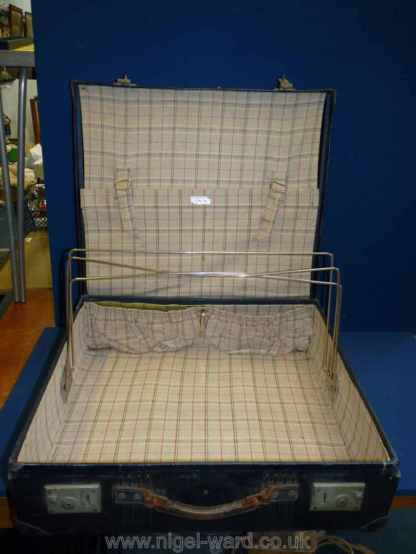 A large black Travel Case by "Rev-Robe, England" with fabric lining and met al rods to interior, - Image 2 of 4
