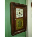 A veneered cased American Wall Clock,