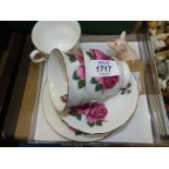 A quantity of 'Gainsborough' rose pattern teaware including three tea cups,