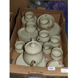 A Denby 'Daybreak' Teaset for eight including teapot and cream jug,