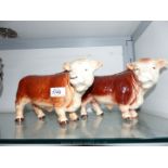 A Melba Ware Hereford Bull and another Melba ware Hereford Bull having ring,