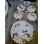 Four small Spode coffee can and saucers.