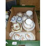 A quantity of china including Staffordshire trio, Royal Doulton 'Darjeeling' cup and saucer,