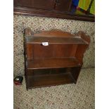 An Oak free standing or wall hanging three tier Book/ornaments Shelves,