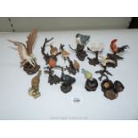 A quantity of Bowbrook figures mostly of birds including robin, barn owl, eagle and a hedgehog.