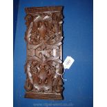 A 19th c. Black Forest fretwork and carved Bookslide with berries and fruit, extends to 21''.