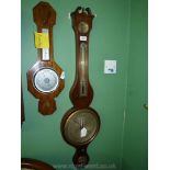 A Mahogany cased lightwood strung four point Barometer with hyrgrometer, thermometer,