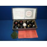 A box of Indoor Carpet Bowls.