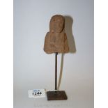 The upper part of an ancient Egyptian terracotta Ushabti (mounted),
