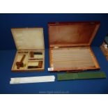 A box of Am-Tech model makers tools and a fitted wooden box of surveyor's Scales/Rulers and a cased