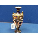 A Crown Derby Vase in imari colours, marked 1548/1128, 7'' tall,