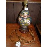 A Chinoiserie table Lamp in the form of a lidded ginger jar of baluster shape,