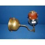 A brass wall hanging pressurised Oil Lamp possibly tilly.