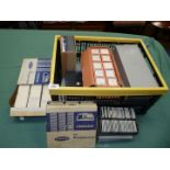 A crate of vintage 35 mm Slides including scenes of Greece, buildings and cityscapes, etc.