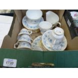 A Colclough 'Braganza' Teaset comprising eight cups, ten saucers, cake plate, eight side plates,