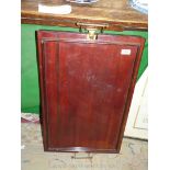 A Mahogany folding Tray with maker label "The Osterley Table Tray" with mechanical leg release and