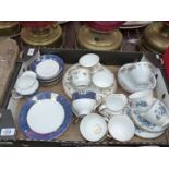 A quantity of china to include a part Imperial bone china tea set, Aynsley, five cups,