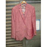 A Brook Taverner pink linen Jacket, size 44 R, cream Per Una Mackintosh,
