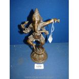 A Tibetan Buddhism brass Ganesha Lord God Elephant Buddha statue standing 8 1/2" tall.