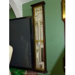 A dark Mahogany cased Admiral Fitzroy's style Barometer with barometer,