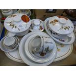 A quantity of Royal Worcester 'Evesham' including tureens, pie dishes, coffee cup and saucer,