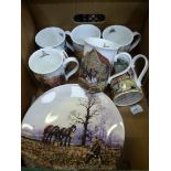 Six Wedgwood 'The Farm Year' display plates and six 'days on The Farm' Danbury Mint mugs.