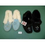 Two pairs of new Lady's suede moccasins