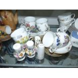 A quantity of china including six German cups and saucers with six matching side plates,