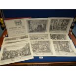 A folio of Hogarth prints.