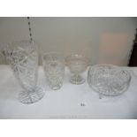 A small quantity of glass including a cut glass footed bowl,