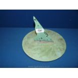 An antique bronze Sundial with weathered green patina,