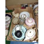 A quantity of miscellaneous china including jelly mould, Prinknash vase, Sadler teapot,