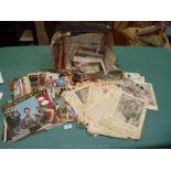 A box of vintage knitting patterns, 1950's/60's including Stitchcraft magazines.