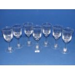 A set of seven heavy Wine Goblets