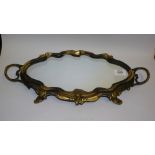 A late 19th century art nouveau gilt bronze mirrored small surtout de table,