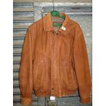 A gent's Hidepark tan leather Jacket, size L.