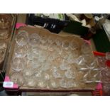 A quantity of glasses including two Royal Brierley brandy balloons, six cut glass tumblers,