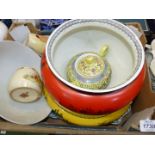 A quantity of china including; German vase, Chinese bowl and sucrier,