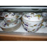 A Royal Worcester 'Evesham' part dinner service including six dinner plates,