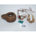 An Egyptian blue faience wajdet eye amulet, traces of old collection mounting to the rear,