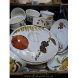 A quantity of Royal Worcester china including Evesham cake stand, Strawberry decorated souffle pots,