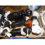 Five large Coopercraft dogs including Old English, Collie, Red Setter,