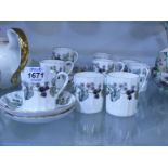 Ten Royal Worcester 'Lavinia' coffee Cans and saucers plus one saucer.