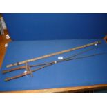 A pair of Ladies and Gents Epee swords, 38 1/2'' and 35 3/4'' long,