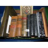 A box of books to include; A History of English Furniture, The Quiver vol 15, Wood carving,