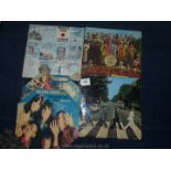 Four Rolling Stones and Beatles LP records; Through the Past Darkly (Decca 1969),