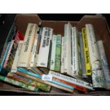 A box of books on plants, woodland and hill birds, gardening, etc.