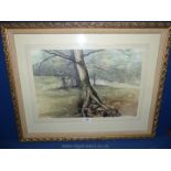 A framed and mounted Watercolour, signed lower right 'G.