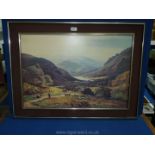 A large framed Print of Rydal Water Westmorland by S.R. Percy.
